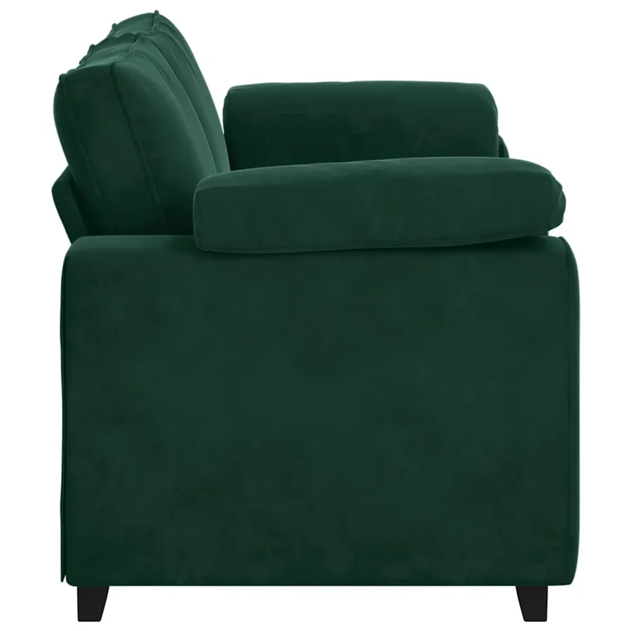 Canapé deux places vert foncé 180 x 77 x 82 cm velours - 5