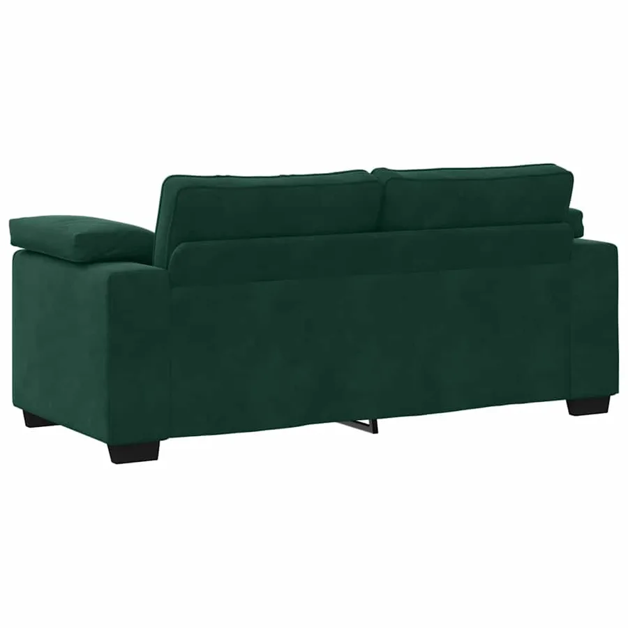 Canapé deux places vert foncé 180 x 77 x 82 cm velours - 6