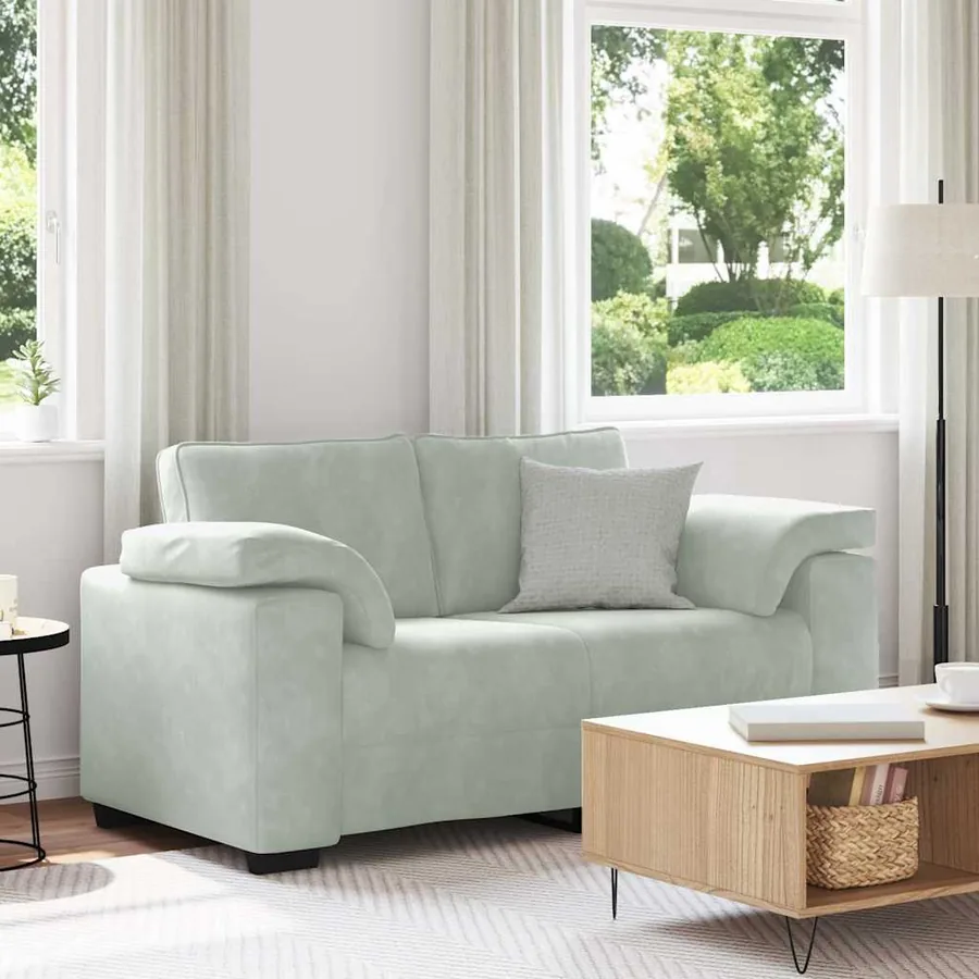 Canapé causeuse gris clair 160x77x82 cm velours
