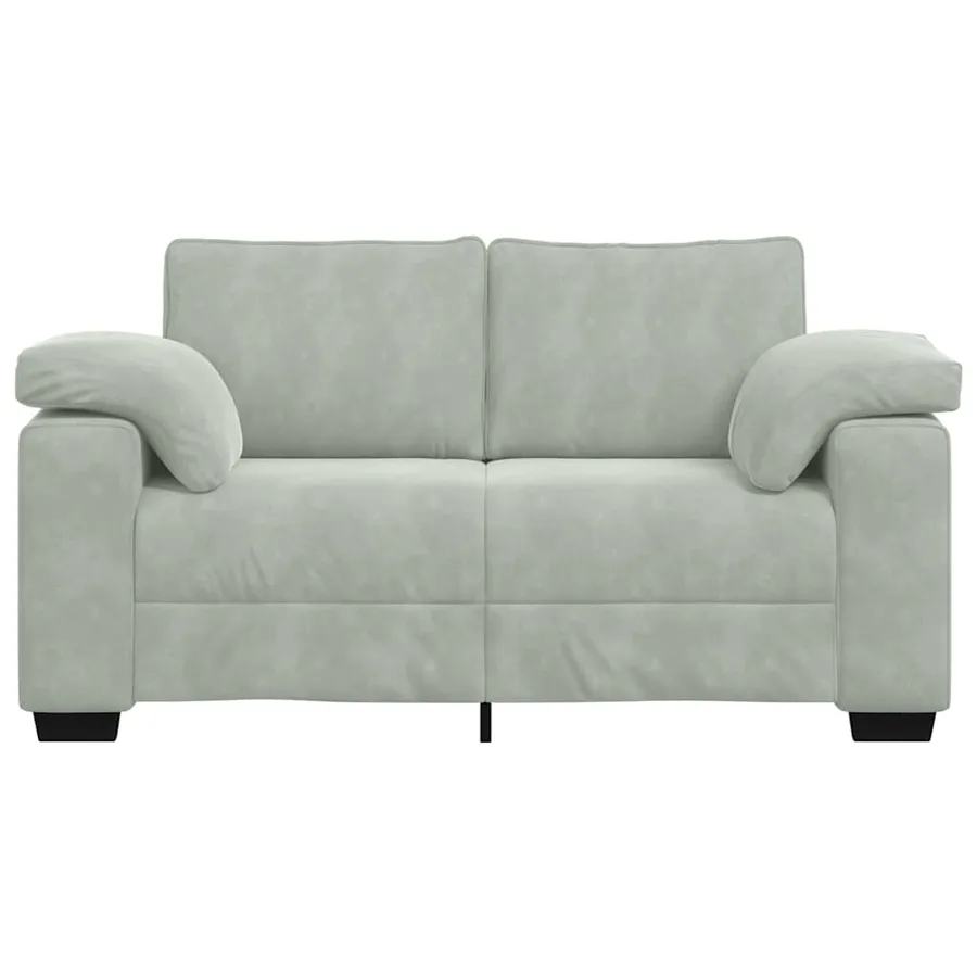 Canapé causeuse gris clair 160x77x82 cm velours - 4