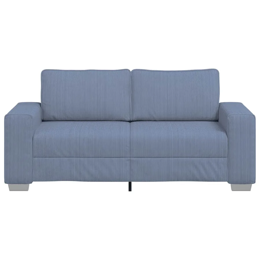 Canapé deux places bleu 180x77x82 cm en tissu velours côtelé - 4
