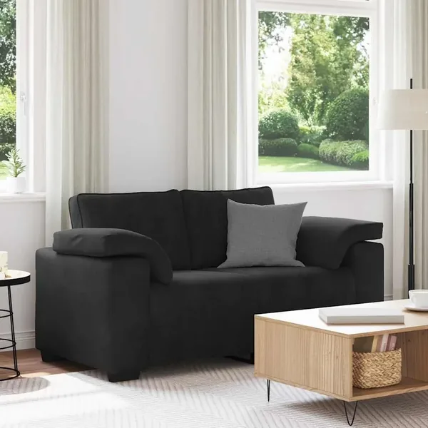 Canapé causeuse noir 160x77x82 cm velours