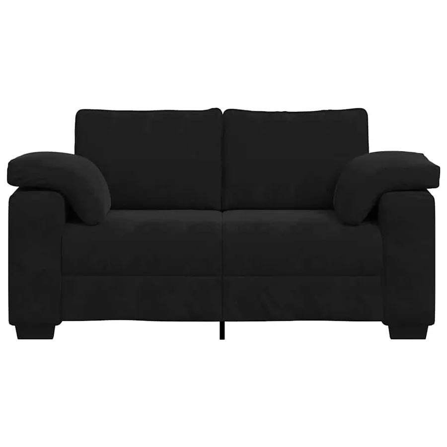 Canapé causeuse noir 160x77x82 cm velours - 4