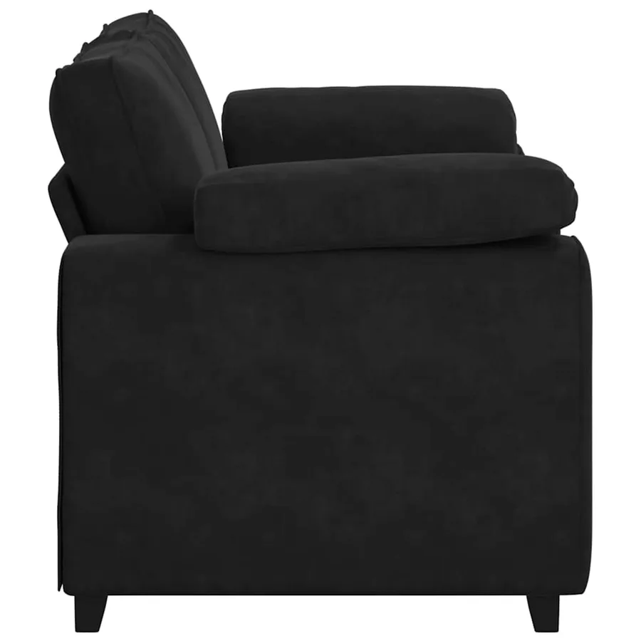 Canapé causeuse noir 160x77x82 cm velours - 5