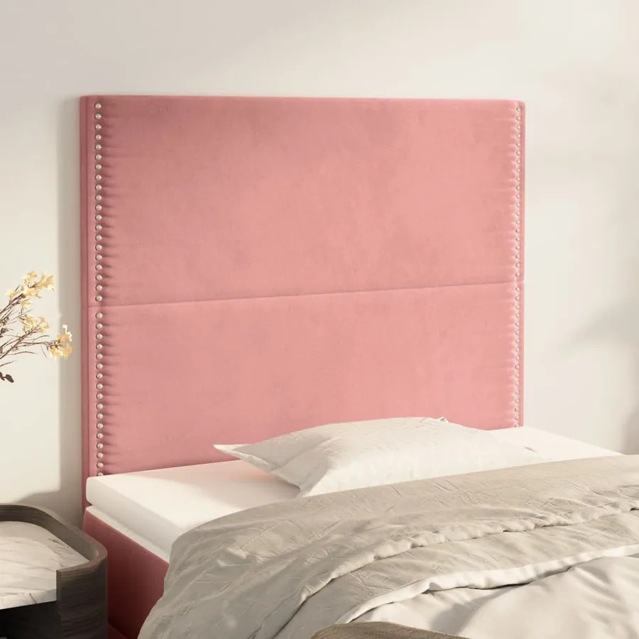 Tête de lit Rose 100x5x118/128 cm Velours