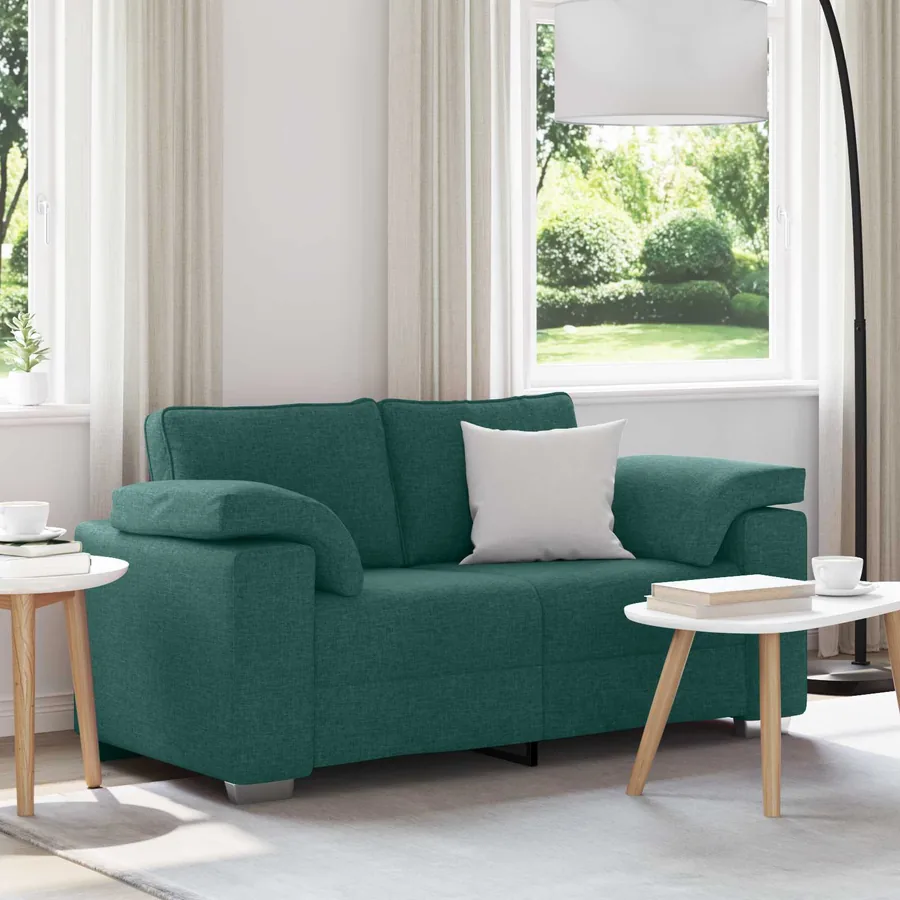 Canapé deux places Vert foncé 160 cm tissu