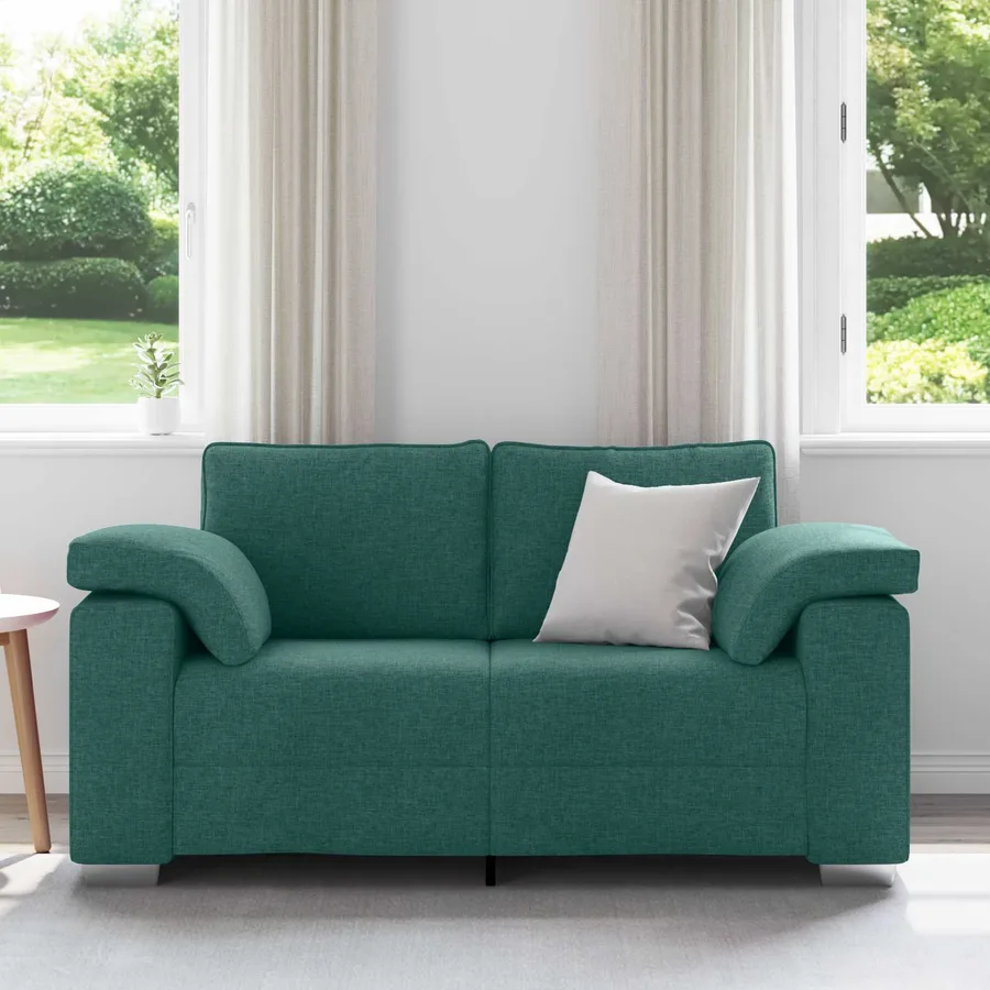 Canapé deux places Vert foncé 160 cm tissu - 3