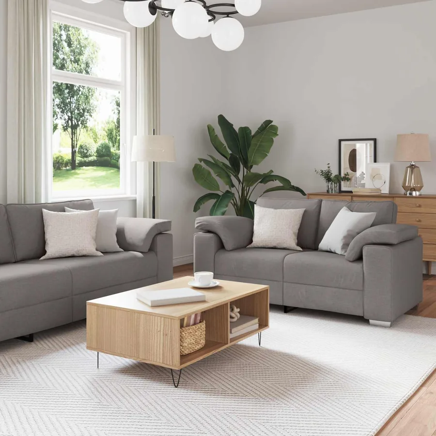 Canapé 2 pcs Taupe 219 x 80 x 82 cm tissu