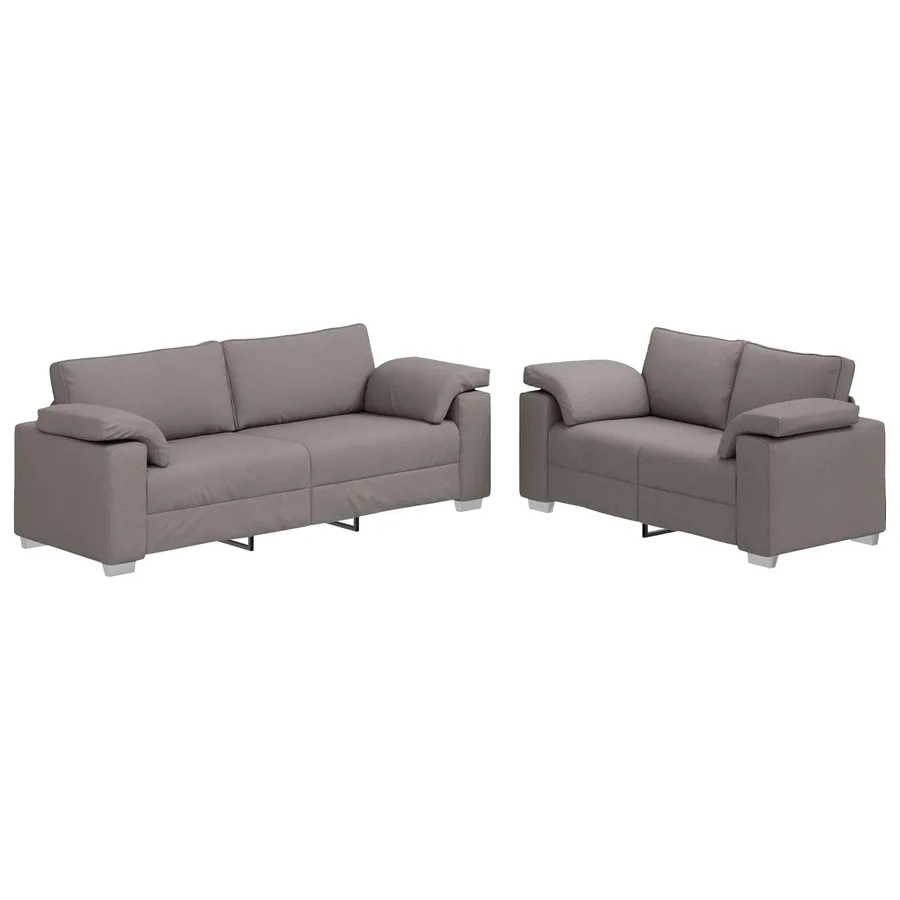 Canapé 2 pcs Taupe 219 x 80 x 82 cm tissu - 2