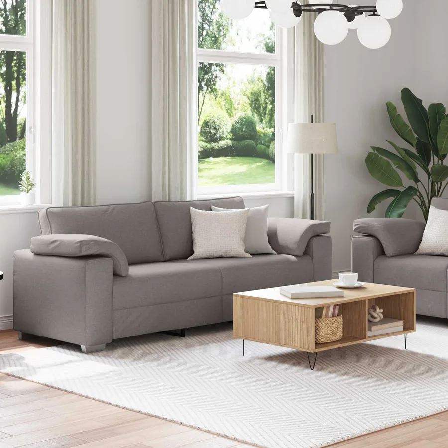 Canapé 2 pcs Taupe 219 x 80 x 82 cm tissu - 3