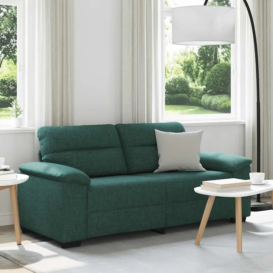 Canapé 2 places vert foncé 180 x 81 x 84 cm en tissu