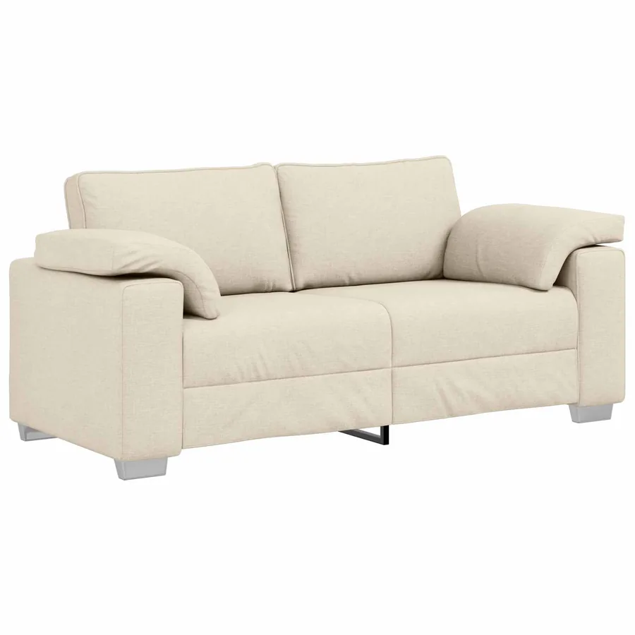 Sofa 2 places Beige 180 cm Tissu en lin mélangé