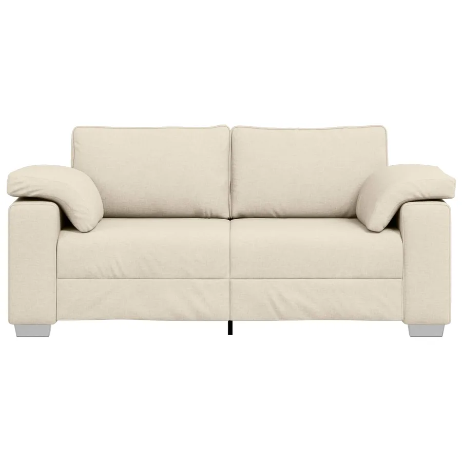 Sofa 2 places Beige 180 cm Tissu en lin mélangé - 2
