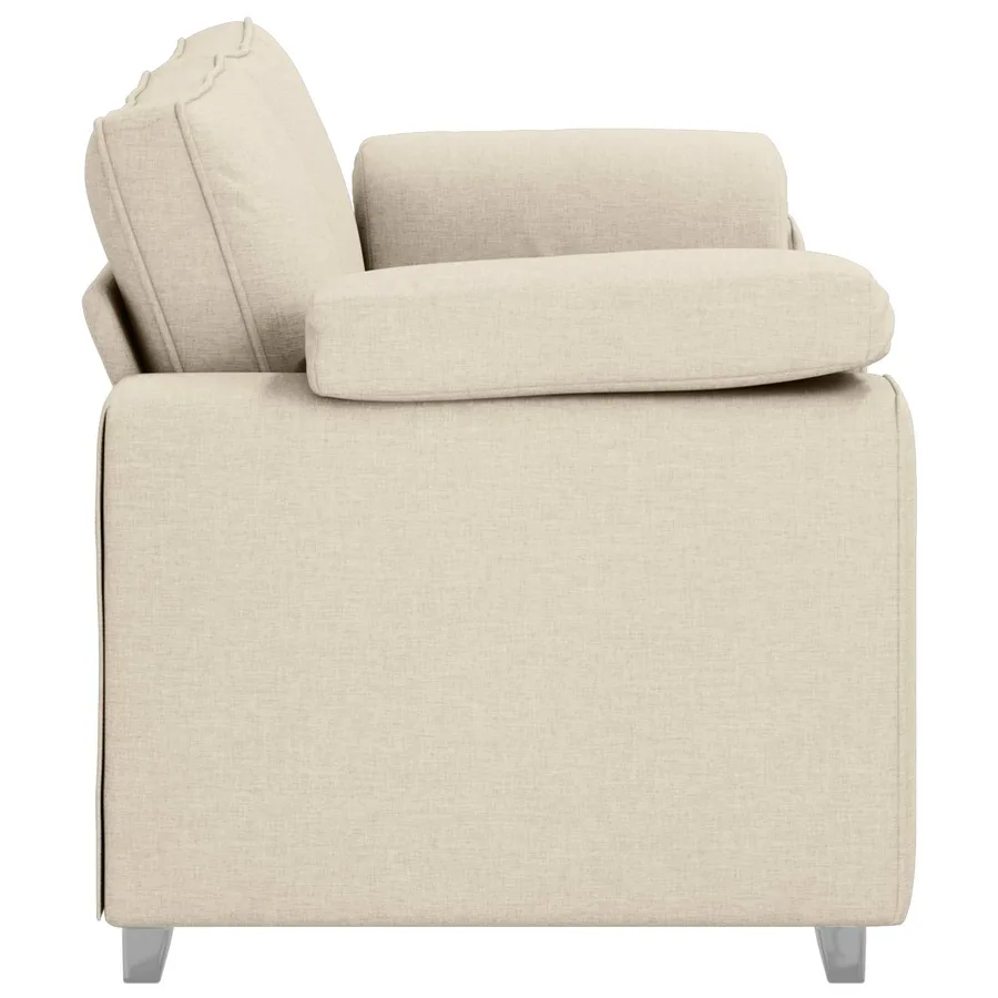 Sofa 2 places Beige 180 cm Tissu en lin mélangé - 3
