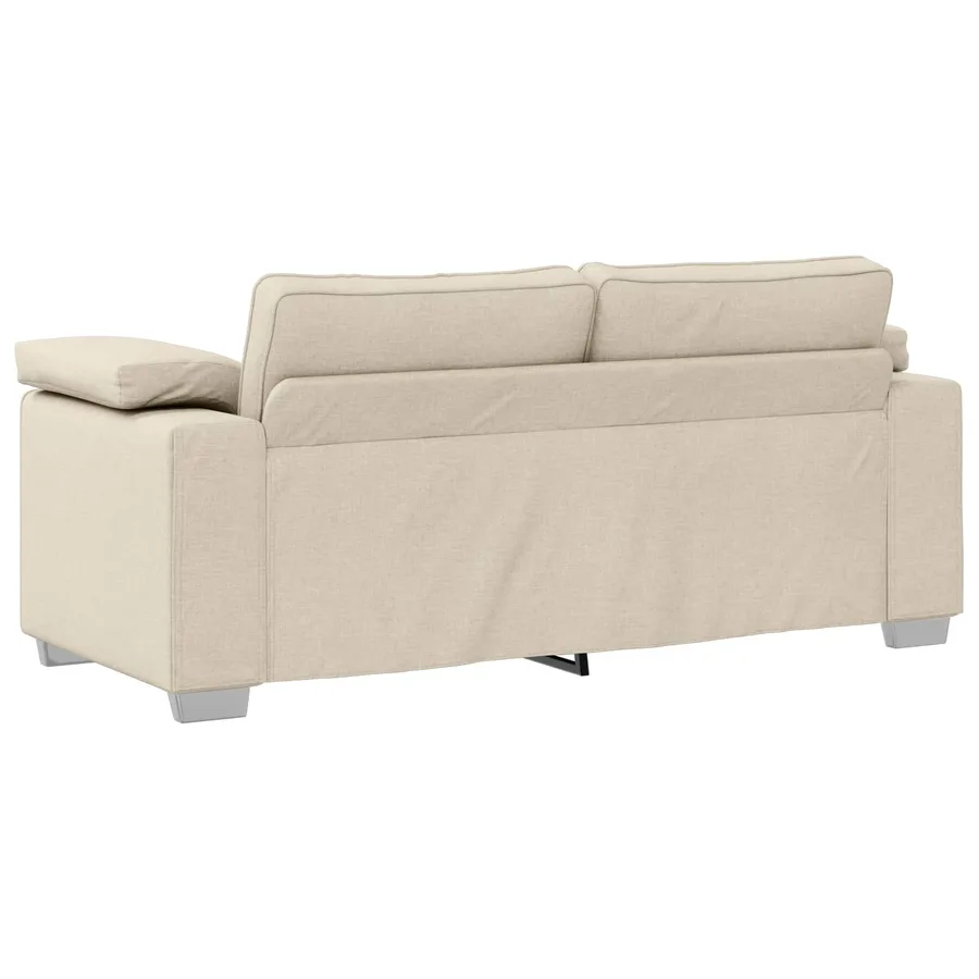Sofa 2 places Beige 180 cm Tissu en lin mélangé - 4
