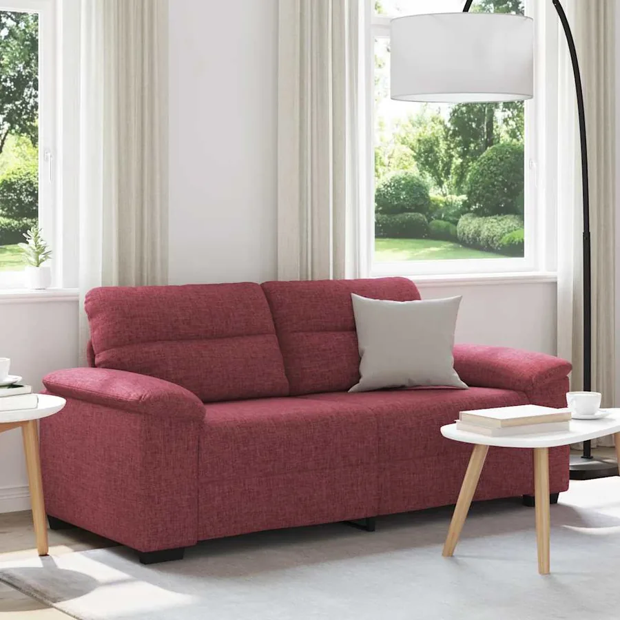 Canapé 2 places rouge vin 180x81x84 cm en tissu
