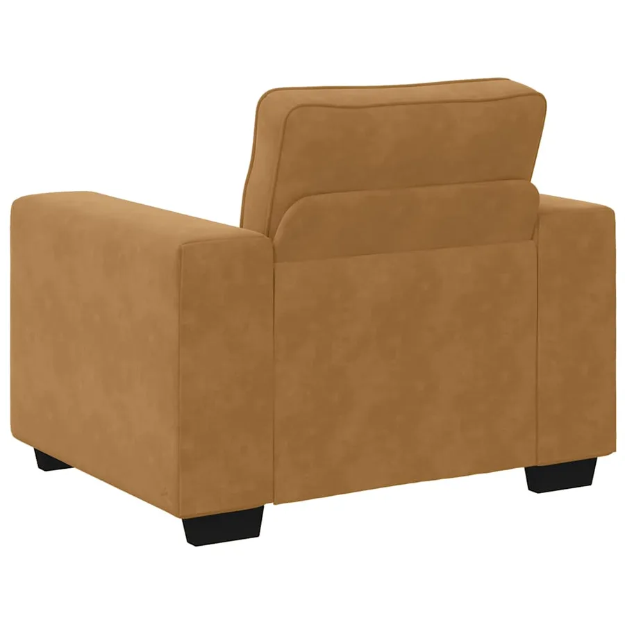 Ensemble de canapés 3 pcs avec coussins Marron Velours - 7
