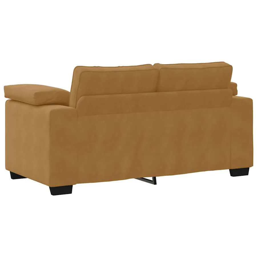 Ensemble de canapés 3 pcs avec coussins Marron Velours - 8
