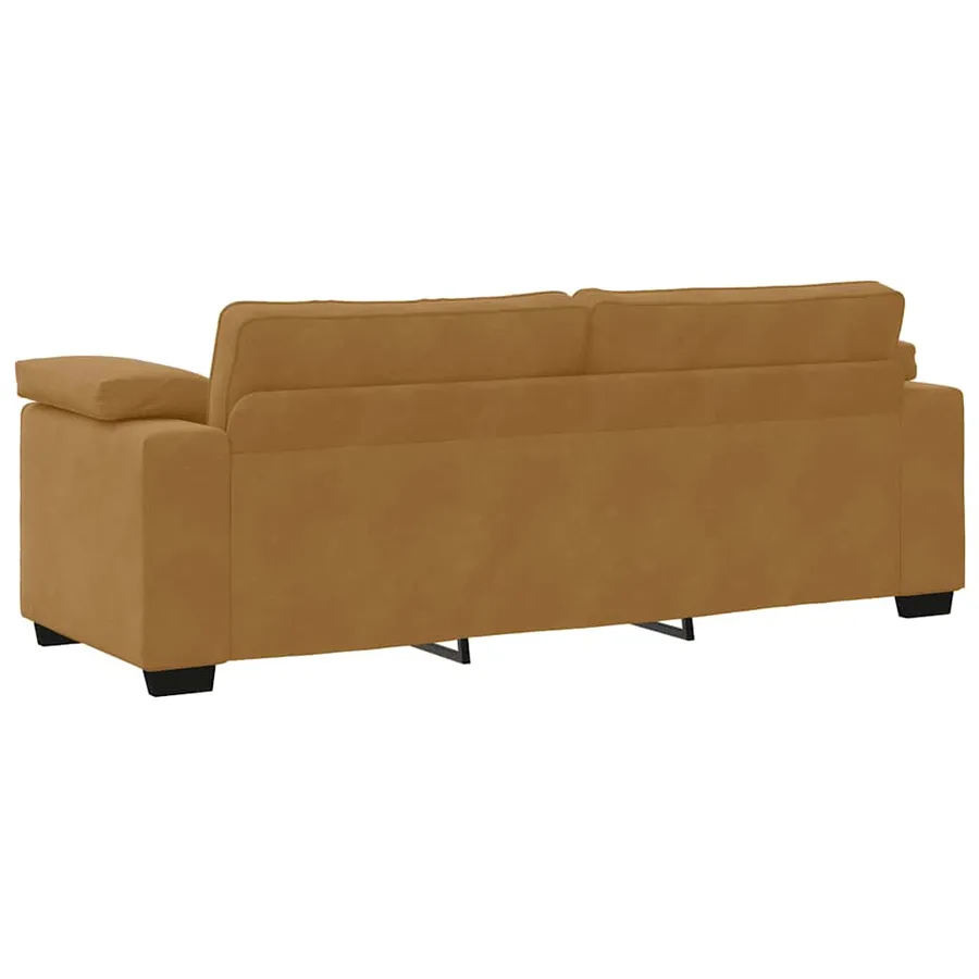 Ensemble de canapés 3 pcs avec coussins Marron Velours - 9