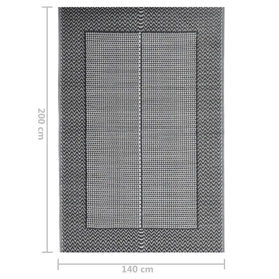 Outdoor Rug ARAKIL Black 140x200 cm PP - 7