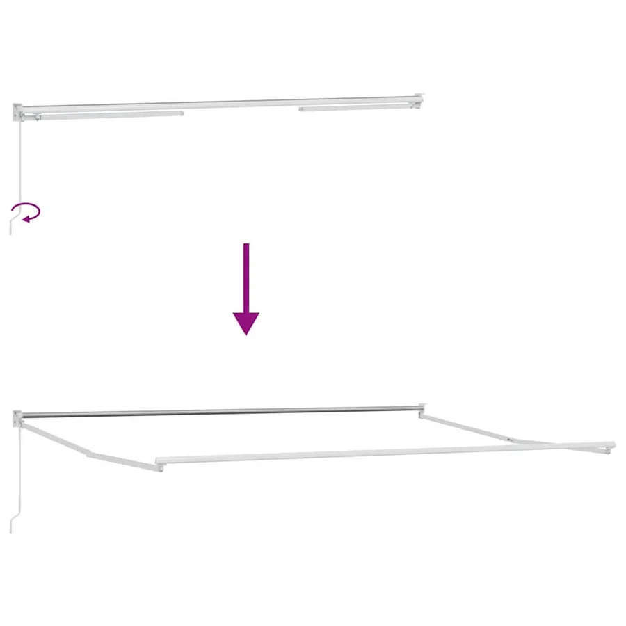 Auvent rétractable Blanc 400 × 300 cm - 9