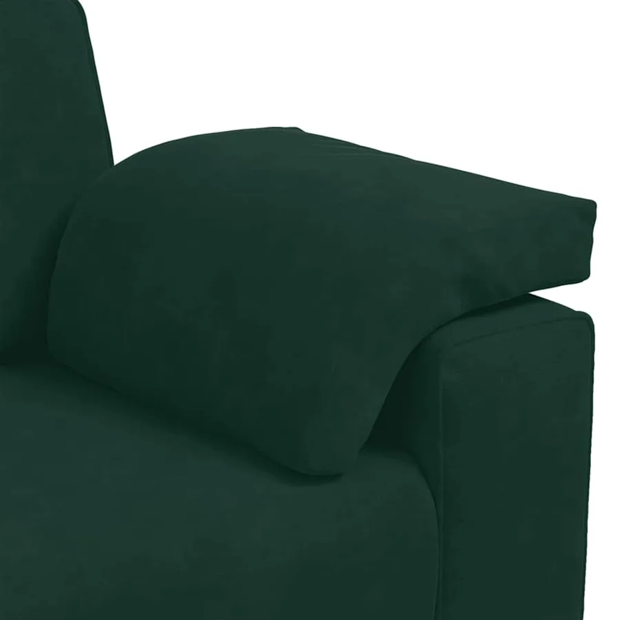 Ensemble de canapés 3 pcs avec coussins Vert foncé Velours - 10