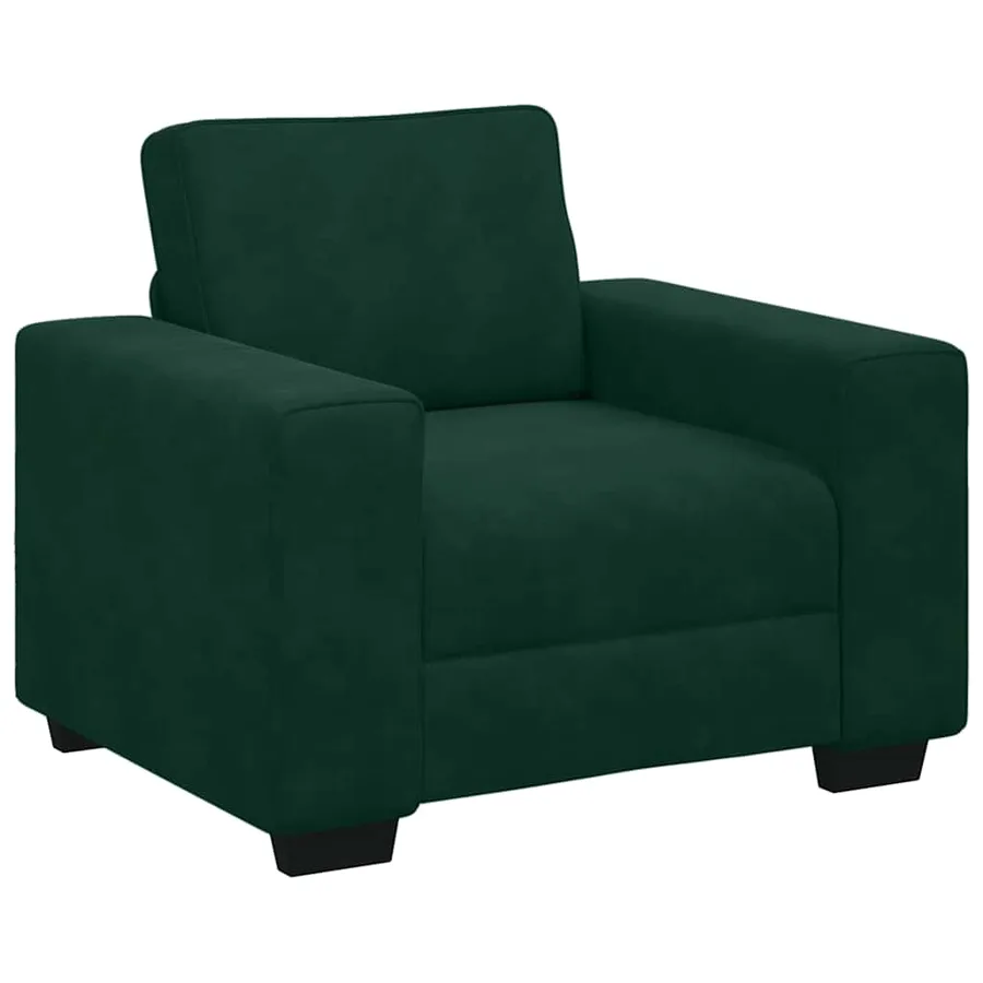 Ensemble de canapés 3 pcs avec coussins Vert foncé Velours - 4