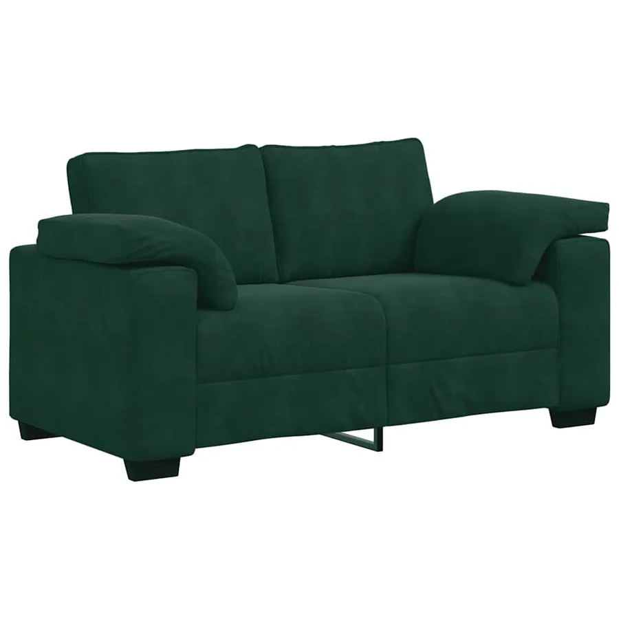 Ensemble de canapés 3 pcs avec coussins Vert foncé Velours - 5