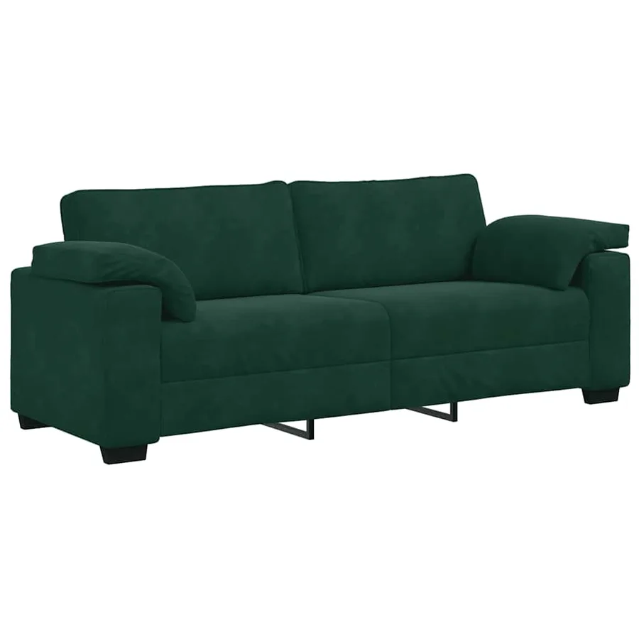 Ensemble de canapés 3 pcs avec coussins Vert foncé Velours - 6