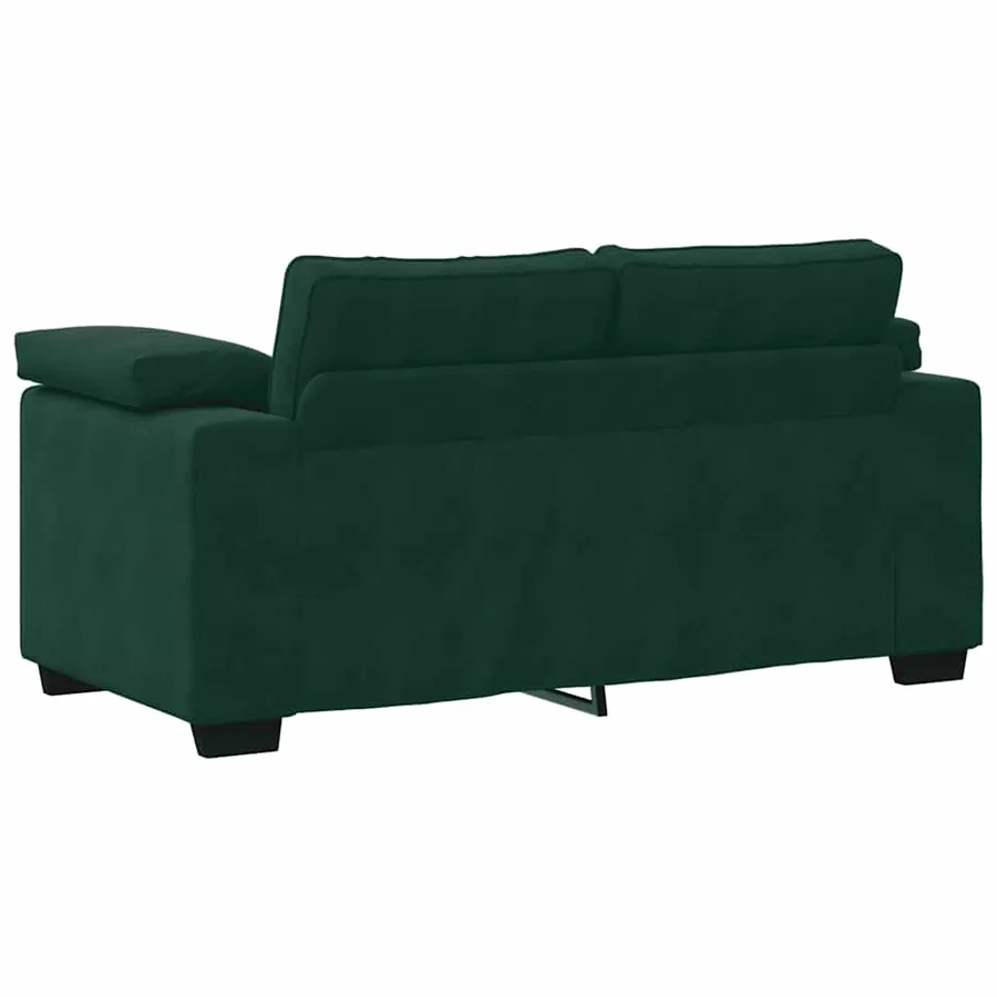 Ensemble de canapés 3 pcs avec coussins Vert foncé Velours - 8