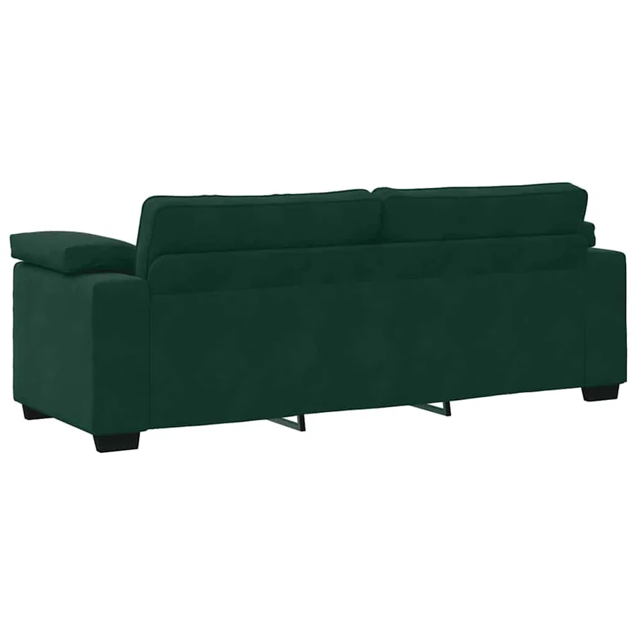 Ensemble de canapés 3 pcs avec coussins Vert foncé Velours - 9