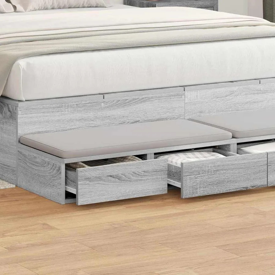 Tiroirs de lit avec tiroir Gris Sonoma 140 x 36,5 x 16,5 cm - 4