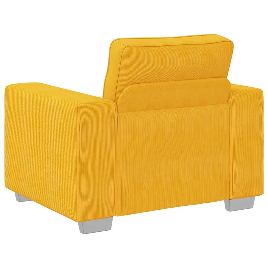 Fauteuil/canapé jaune clair 100x77x82 cm en tissu velours côtelé - 6
