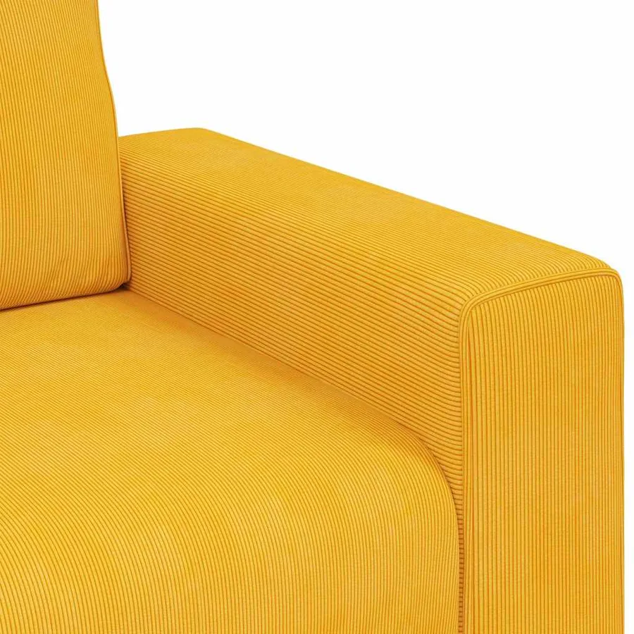 Fauteuil/canapé jaune clair 100x77x82 cm en tissu velours côtelé - 7