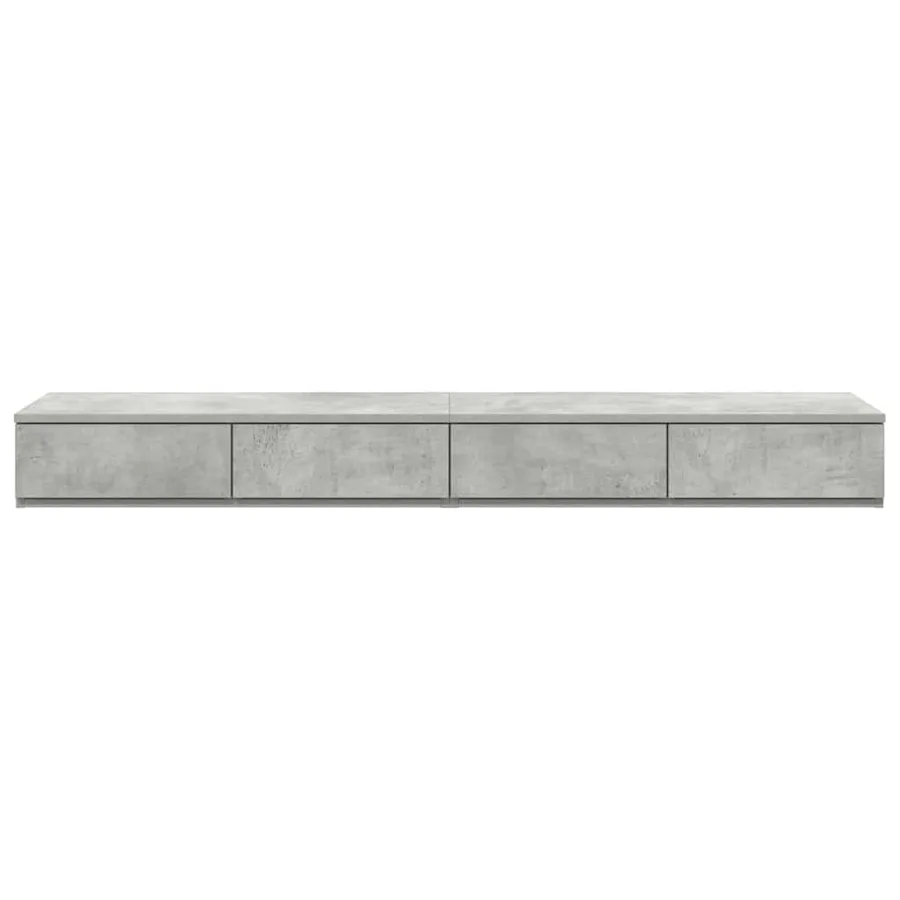 Tiroirs de lit avec tiroir Gris béton 140 x 36,5 x 16,5 cm - 6
