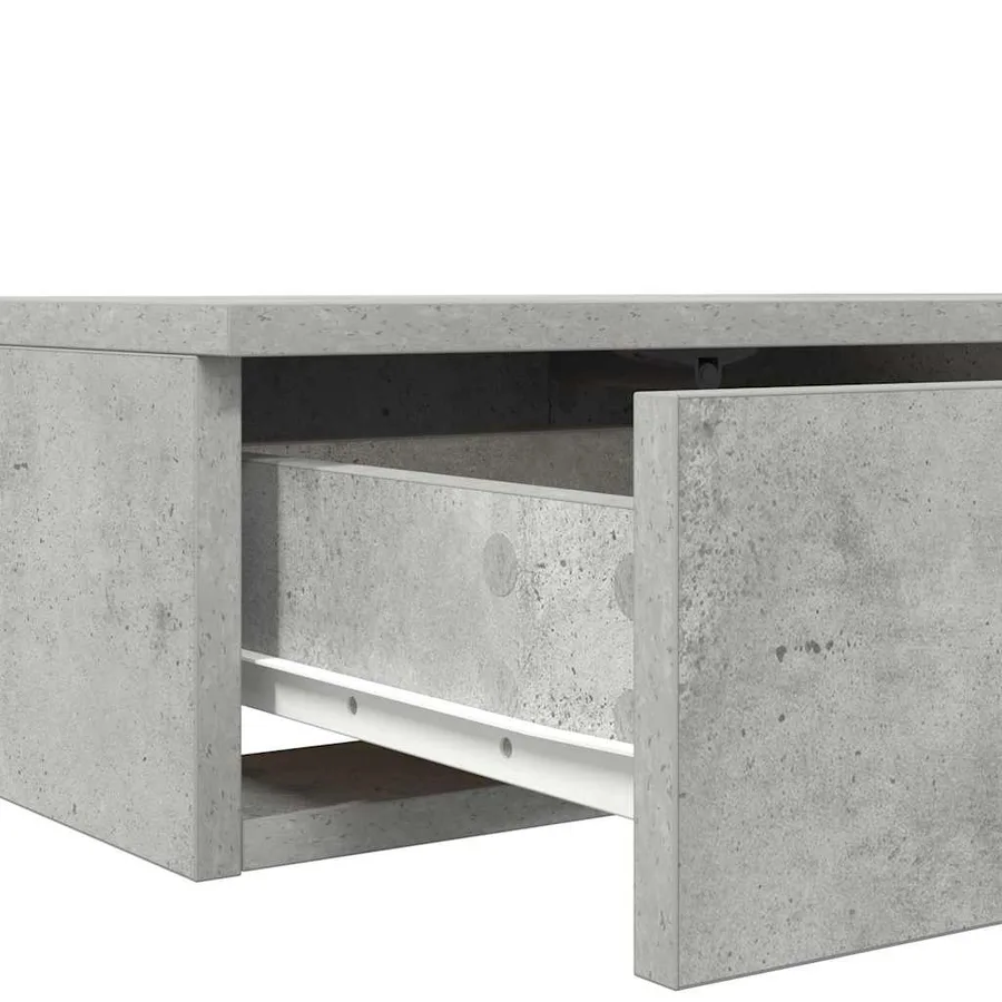 Tiroirs de lit avec tiroir Gris béton 140 x 36,5 x 16,5 cm - 9