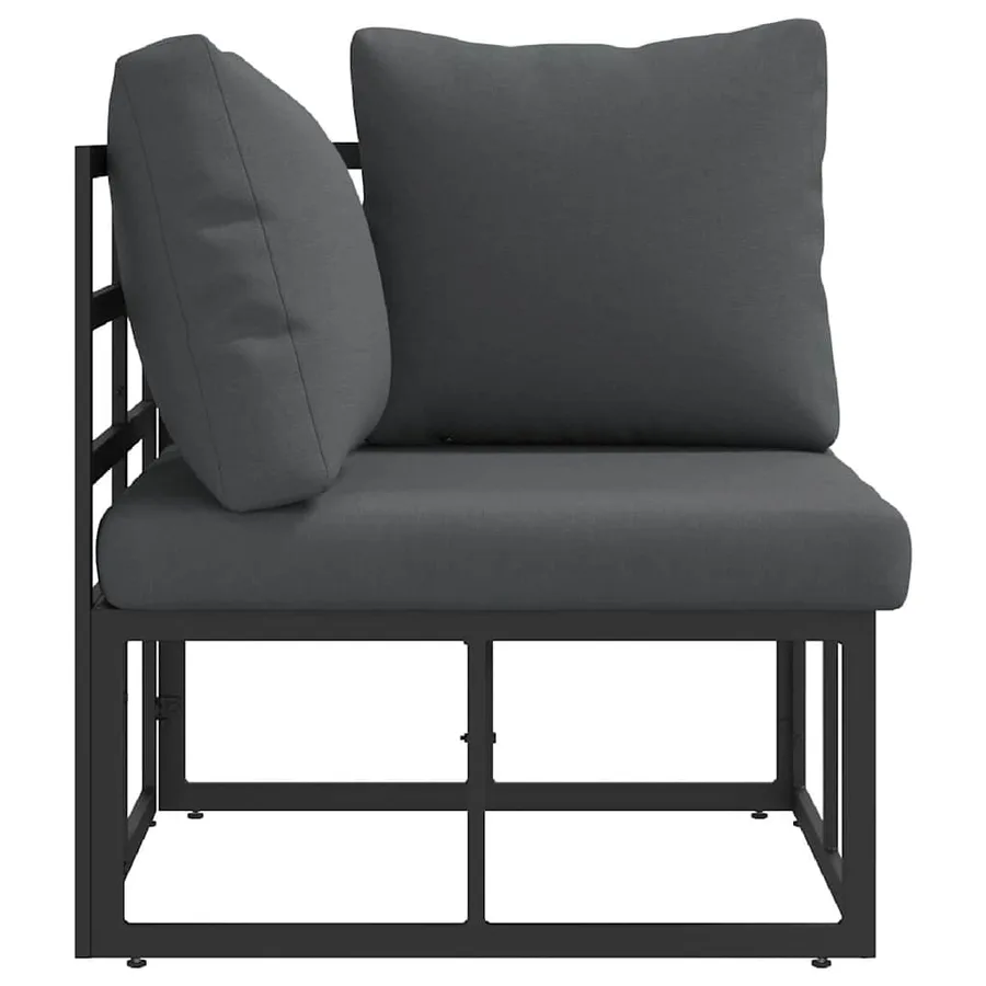 Mobilier de jardin Noir et anthracite 71,5 x 71,5 x 71 cm Métal - 6