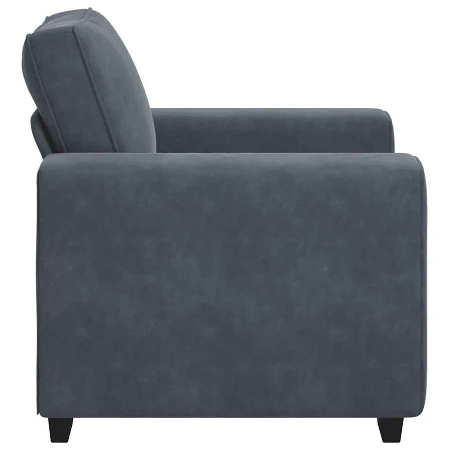 Fauteuil gris foncé 100x77x82 cm velours - 5