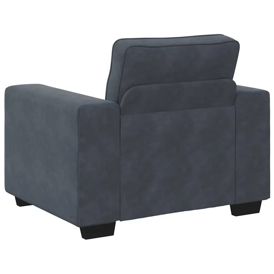Fauteuil gris foncé 100x77x82 cm velours - 6