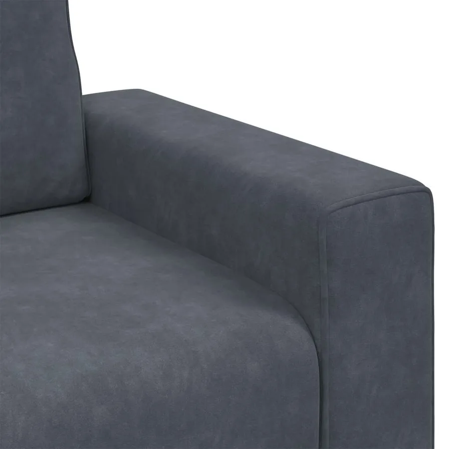 Fauteuil gris foncé 100x77x82 cm velours - 7