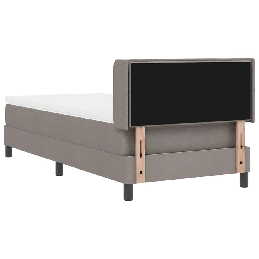 Lit à ressorts avec tête de lit Taupe 190 x 90 cm tissu - 9