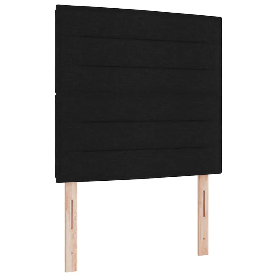 Lit à ressorts avec matelas Noir 200 x 100 cm tissu - 4