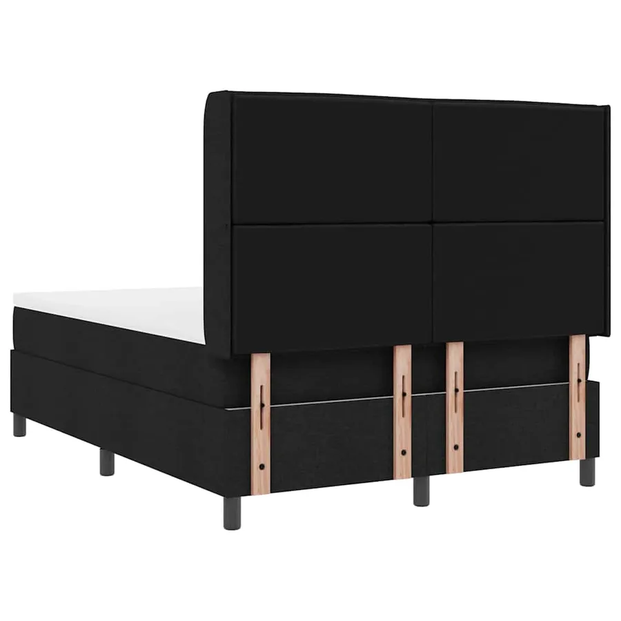 Lit à ressort LED avec matelas Noir 160 x 200 cm tissu - 8