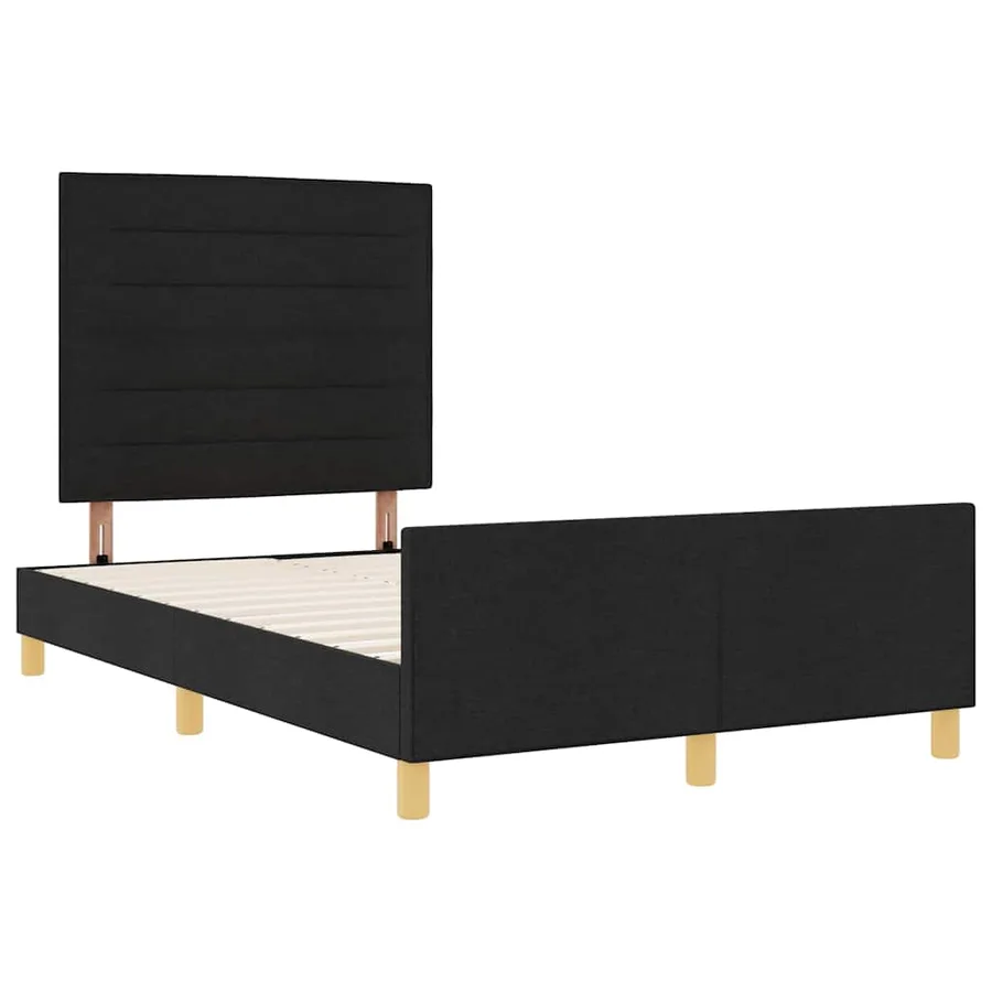 Cadre de lit avec tête de lit Noir 120 x 190 cm tissu - 5