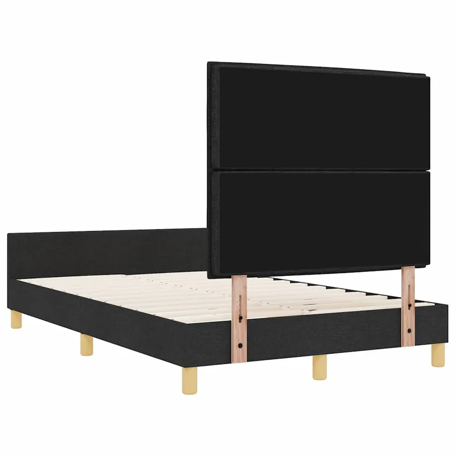 Cadre de lit avec tête de lit Noir 120 x 190 cm tissu - 9