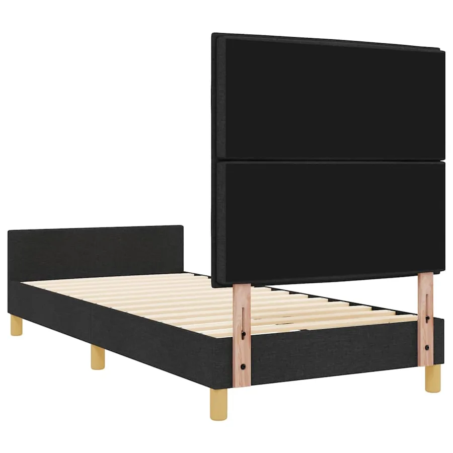 Cadre de lit avec tête de lit Noir 80 x 200 cm tissu - 9
