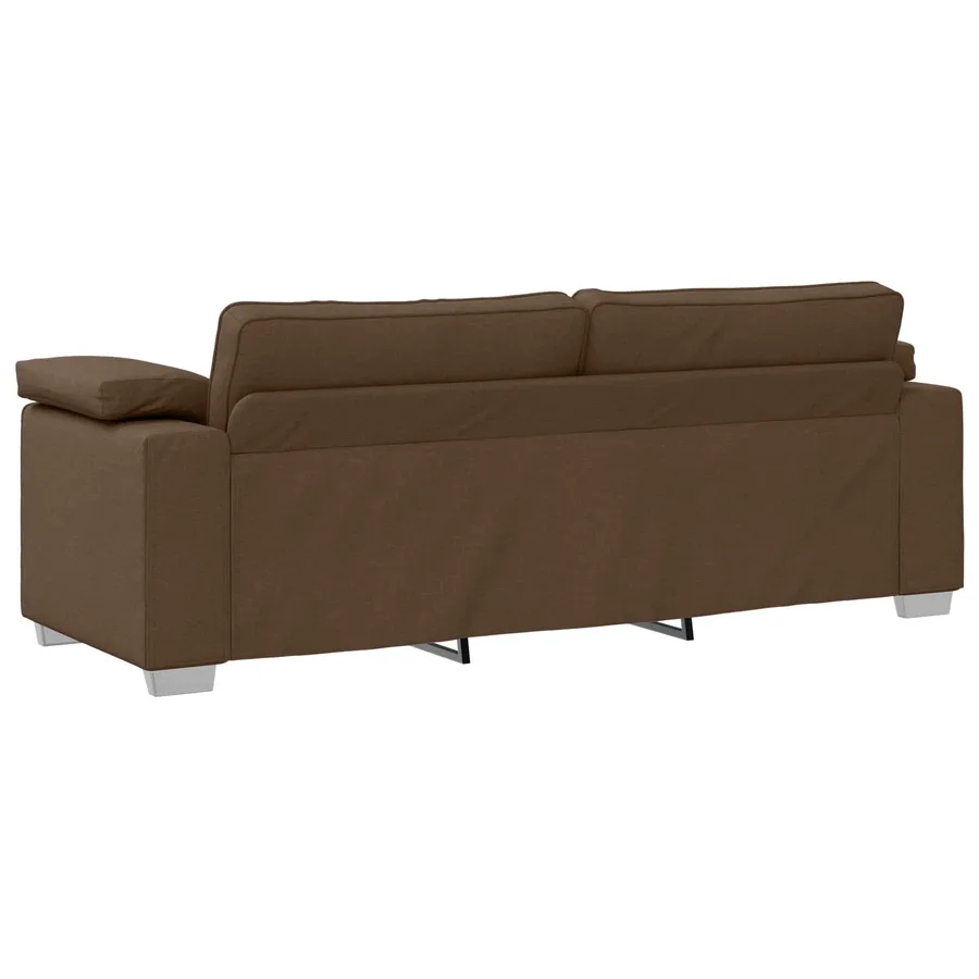 Canapé 3 pcs Marron 219 x 80 x 82 cm Tissu en lin mélangé - 9