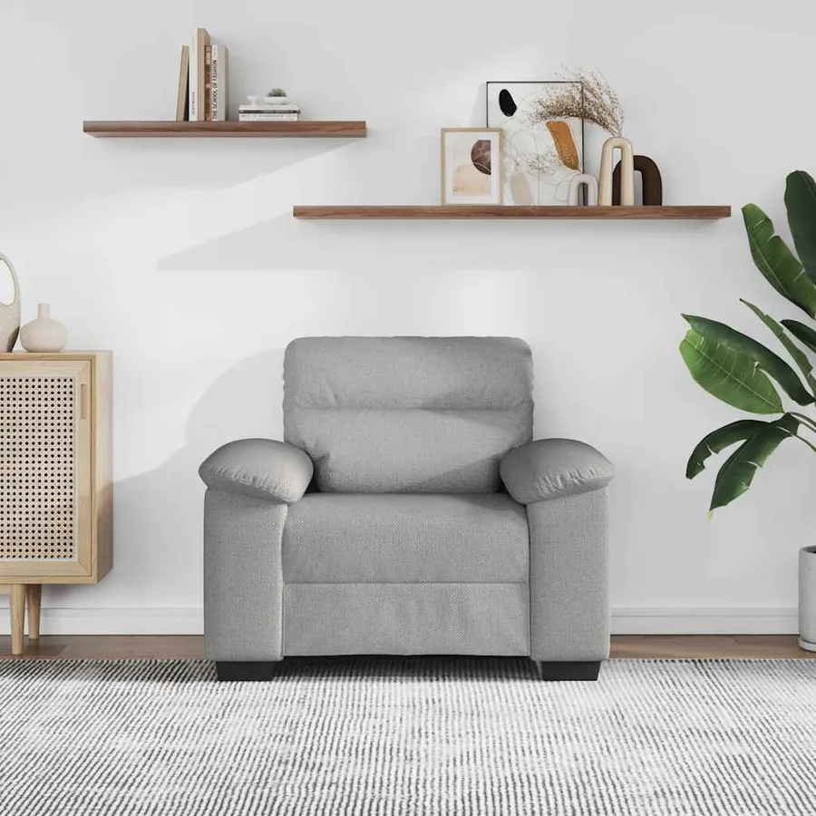 Canapé/Fauteuil Gris Nuage 100x81x84 cm tissu - 3