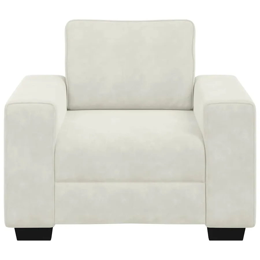 Canapé/Fauteuil crème 100x77x82 cm velours - 4