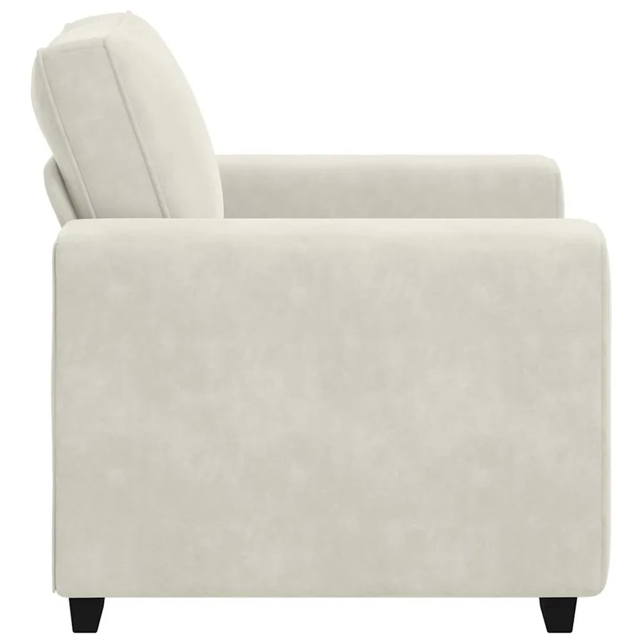 Canapé/Fauteuil crème 100x77x82 cm velours - 5